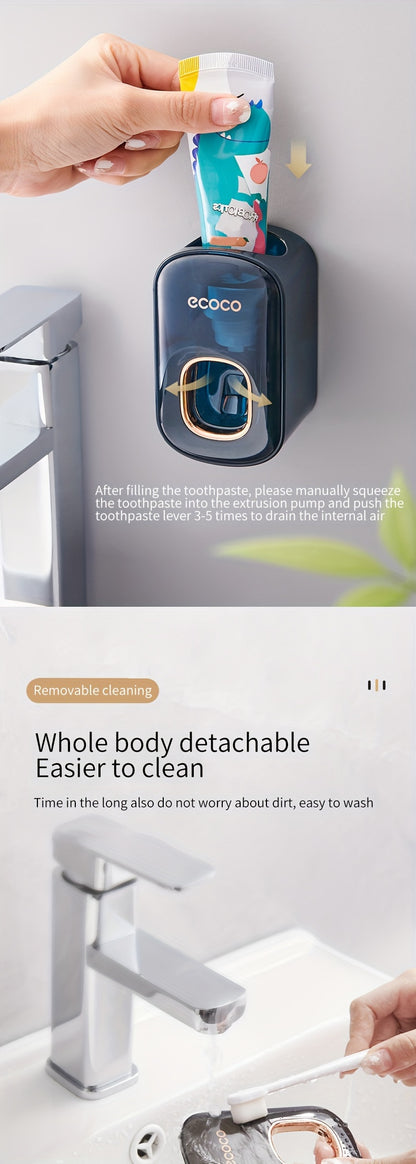 Elegant Wall-Mounted Automatic Toothpaste Dispenser - No Electricity Required