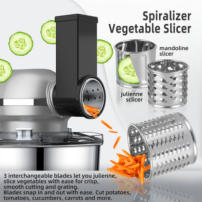 Homlee 6 in 1 Multifunctional Stand Mixer with 5.5L Stainless Steel Bowl, 2000W 6 Speed Tilt-Head Meat Grinder, Juice Blender with 1.5L Glass Jar, Multi-Functional Food Processor, Commercial Mixers for Most Home Cooks Beater