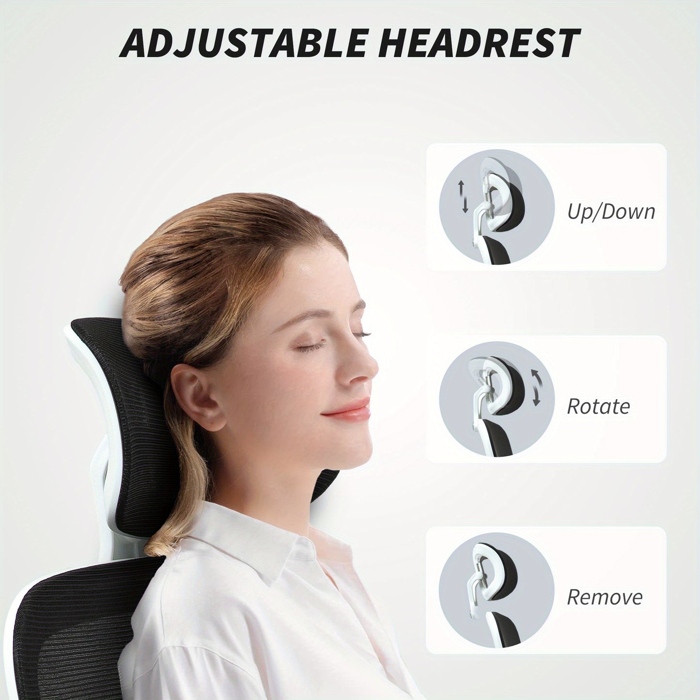 HOMCOM Ergonomic Office Chair with Flip-Up Armrests & Headrest - Adjustable Height, Lumbar Support, Rocking Motion, Mesh Backrest & Seat - Heavy-Duty 226.8KG Capacity, Manual Recline - Black Desk Chair For Home Office, Study,