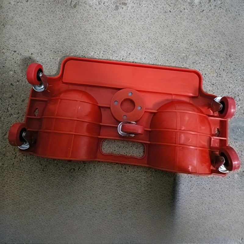 1pc Red & Black Rolling Kneeling Pad with Wheels & Built-In Tool Tray - Comfortable Cushioned Metal Platform for Carpenters, Machine Workers, Flooring & Auto Repairs