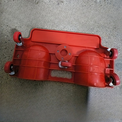 1pc Red & Black Rolling Kneeling Pad with Wheels & Built-In Tool Tray - Comfortable Cushioned Metal Platform for Carpenters, Machine Workers, Flooring & Auto Repairs