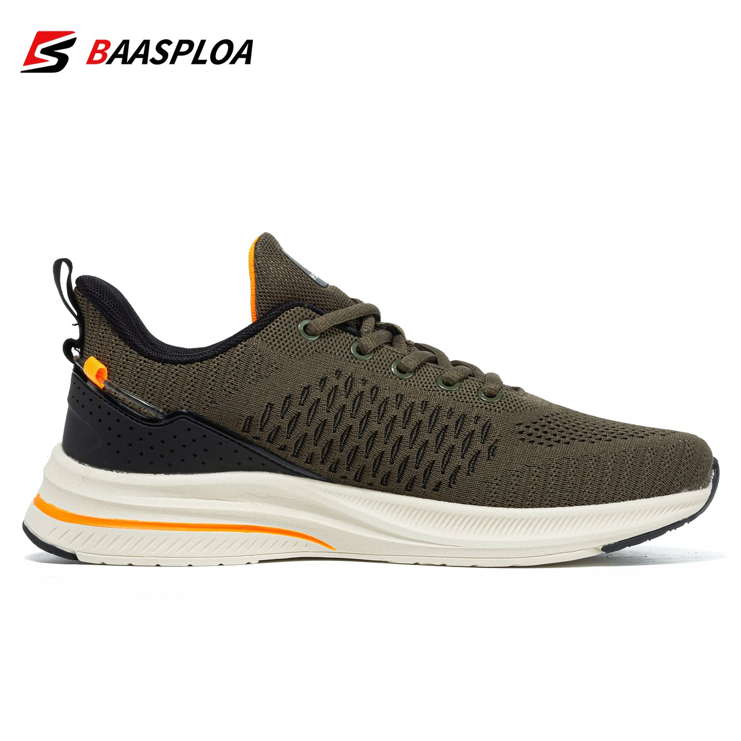 Baasploa Men's lightweight running shoes, mesh shoes with lace-up style, outdoor sports tennis shoes, lightweight and breathable, suitable for daily wear