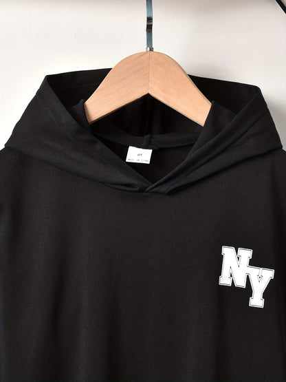 Cool Short-Sleeve T-Shirt with Letter Print And Shorts Set for Boys, for Outdoor