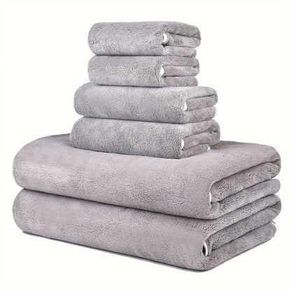 DIAOJIA 6pcs Ultra-Soft Microfiber Towel Set - Quick Dry, Super Absorbent & Lightweight - Includes Bath (68.58x139.7cm), Hand (33.02x76.2cm) & Washcloths (34.8x34.8cm) - Perfect for Home, Gym, Travel
