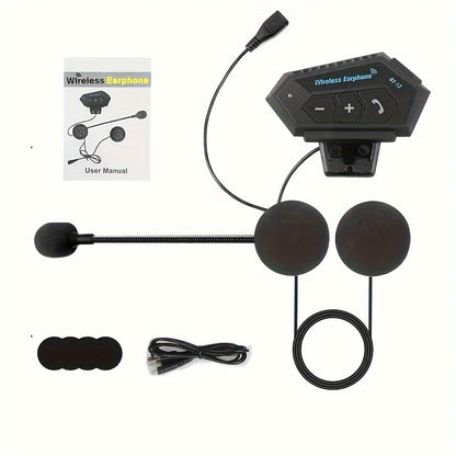 Wireless 12, Wireless Motorcycle Helmet Earphone Headset Hands-free Call Kit Stereo Music Player Speaker