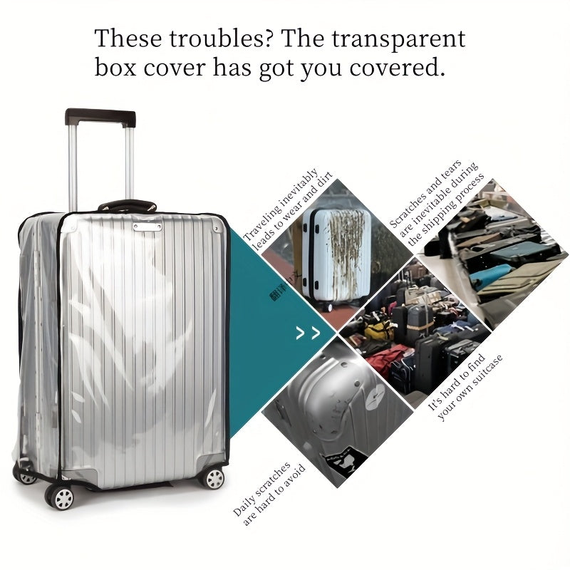 3pcs Luggage Protective Covers, Check-in Shockproof Thick PVC Transparent Dustproof Covers for 50.8cm+60.96cm+71.12cm Suitcases, Waterproof &amp; Durable