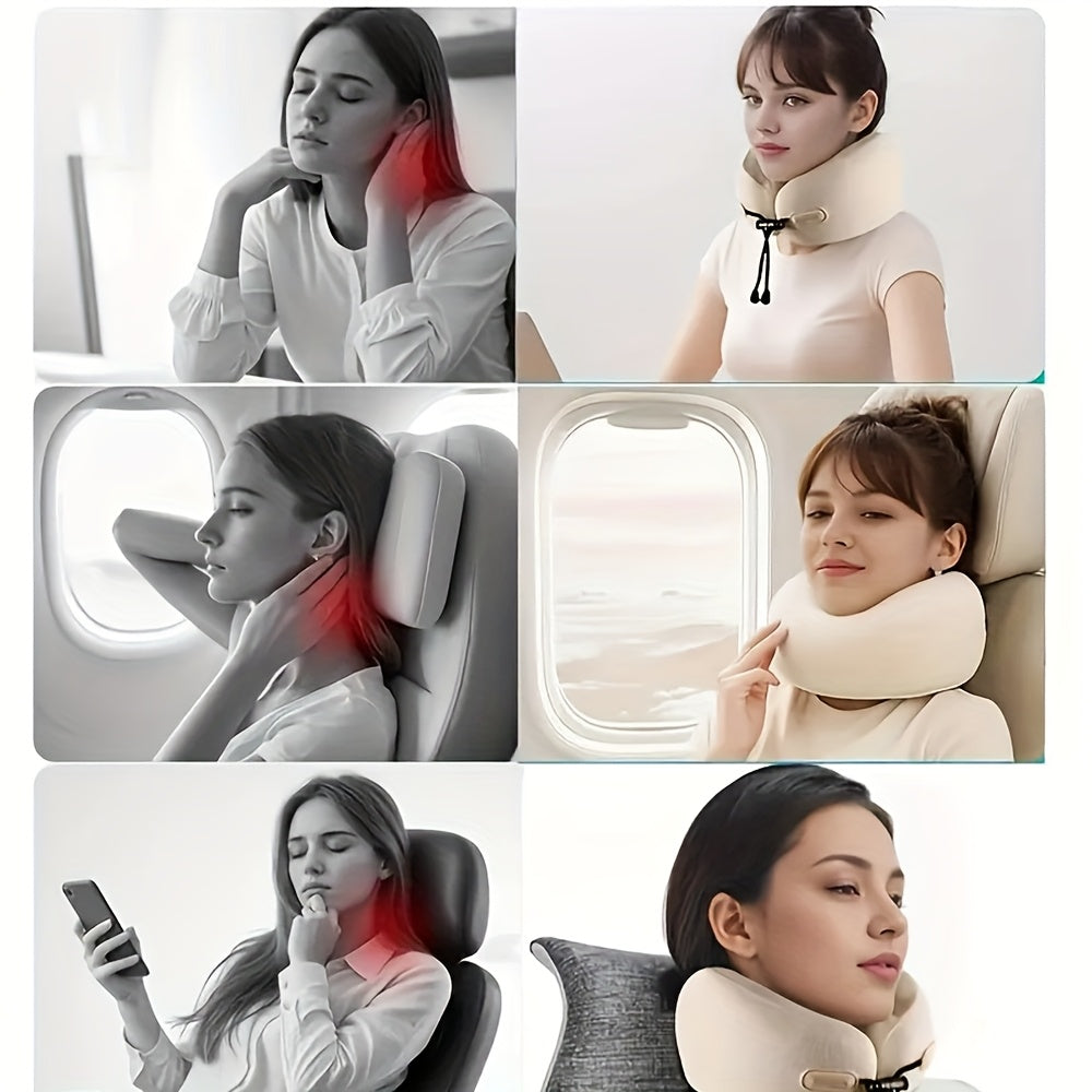 2pcs [Portable Neck Pillow] Ergonomic U-Shaped Neck Pillow+Fashion storage bag | Slow Rebound  for Head & Neck Support, Machine Washable Cover, Lightweight & Portable for Travel, Office, Airplane Use