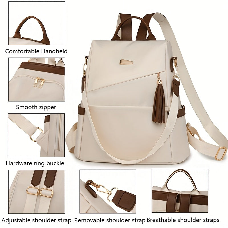 Ant King Anti-Theft Design Men'S & Women'S Backpack - Stylish Travel & Commuter Bag with Multiple Compartments, Brown & Beige Options, Durable Fabric, Secure Zipper Closure for Everyday Use, Commuter Bag, Secure Zipper Closur