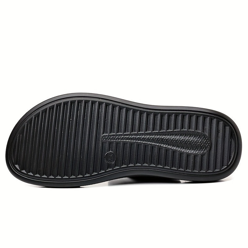 Men'S Summer Sandals - Breathable Microfiber Synthetic Upper, Slip-On Round Toe Beach Shoes with Faux Insole & Sole, Fashionable Vacation Style for Daily & Outdoor Use