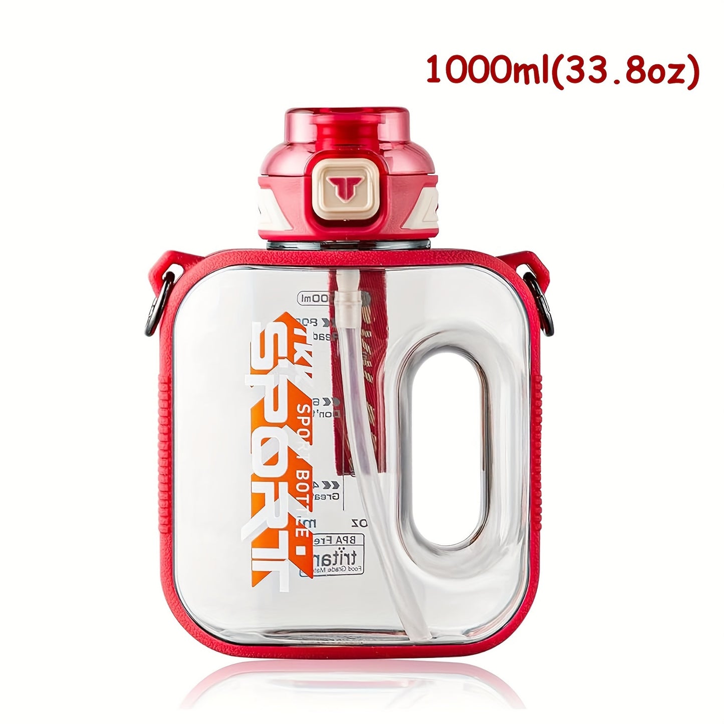 1pc TKK Leakproof Sports Water Bottle Jug with Handle &amp; Straw - Wide Mouth, BPA-Free, for Gym, Travel, Camping, Yoga - Available in 1000ml/1600ml/2100ml (33.81oz/54.1oz/71.01oz) - Ideal Gift for Athletes, Hikers, Outdoor Enth