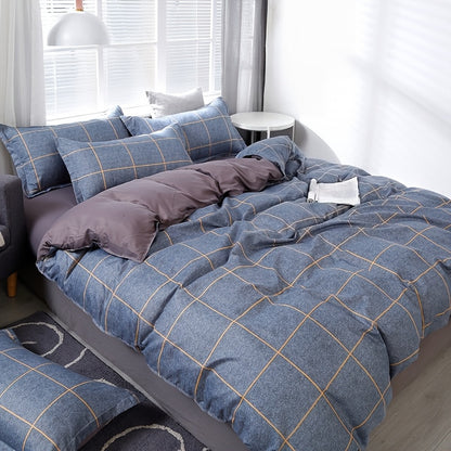 4pcs New Comfortable Breathable Bedding Set: 2 Pillowcases, 1 Duvet Cover, and 1 Fitted Sheet - Under Mount Fuji