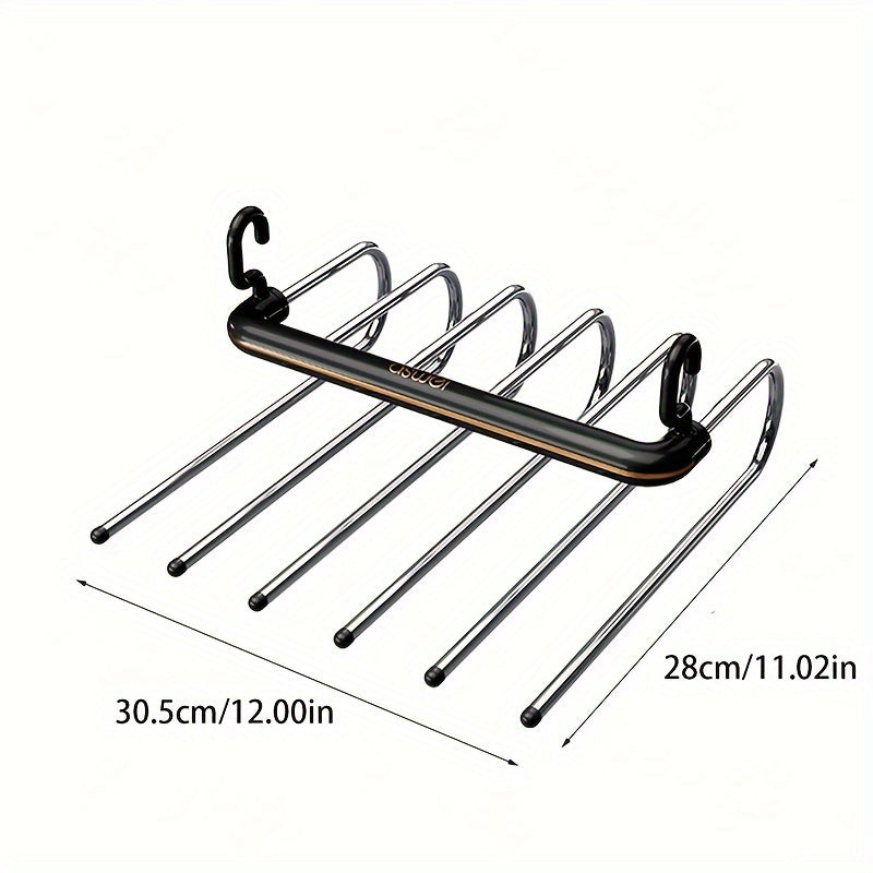 1pc Multi-layer Pants Hanger, Stainless Steel Rack, Save Space Storage And Organization For Wardrobe, Closet, Bedroom, Suitable For Pants, Jeans, Scarves