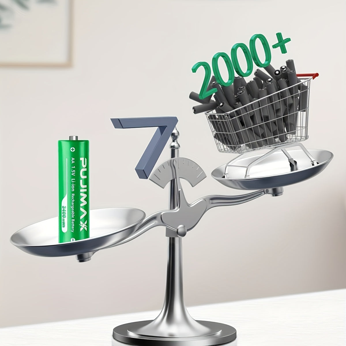 PUJIMAX Rechargeable Lithium Battery 8pcs 3400Mwh High Performance 1.5V Lithium Batteries, Long-Lasting Rechargeable AA Lithium-Ion Batteries And All-In-One Charging Case - 8-Slot Yellow Charging Case. Only Supports 1.5V Rech