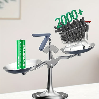 PUJIMAX Rechargeable Lithium Battery 8pcs 3400Mwh High Performance 1.5V Lithium Batteries, Long-Lasting Rechargeable AA Lithium-Ion Batteries And All-In-One Charging Case - 8-Slot Yellow Charging Case. Only Supports 1.5V Rech