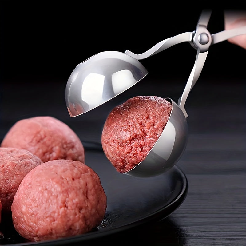1pc Meatball Machine, Stainless Steel, Non-stick Meatball Machine, Pliers, Cake Meatball Machine With Cookie Dough Ice Tongs, Kitchen Spoon, Kitchen Gadgets, Kitchen Supplies, Kitchen Tools, Kitchen Stuff, Kitchen Utensils