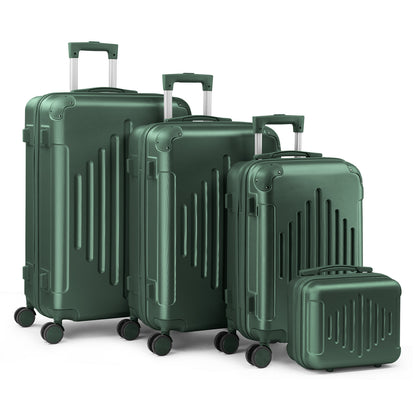 4pcs Luggage with Corner Protectors, 12/ 20/ 24/ 28-Inch, Durable Hard Shell, 360 Spinner Wheels, Multifunctional Large Capacity, Lightweight Travel Suitcase