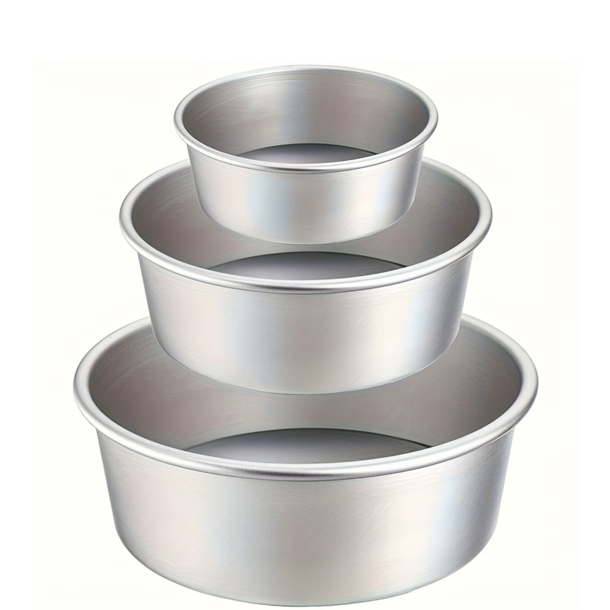 3pcs Cake Pan Set 10.16/15.24/20.32cm Aluminium Cake Mold With Removable Bottom Round Cake Baking Pans Kitchen Tools