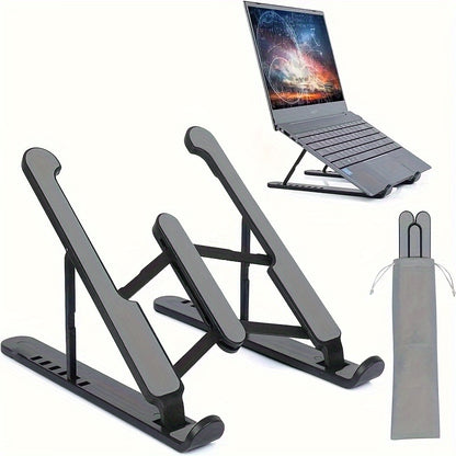 2023 New Upgraded Laptop Stand 12"-15.6"Universal Lightweight Plastic Alloy Folding Angle Adjustable Heat Pipe 24.2*4.5cm Aluminum 12-16"CN; GUA N/A Convenient And Portable