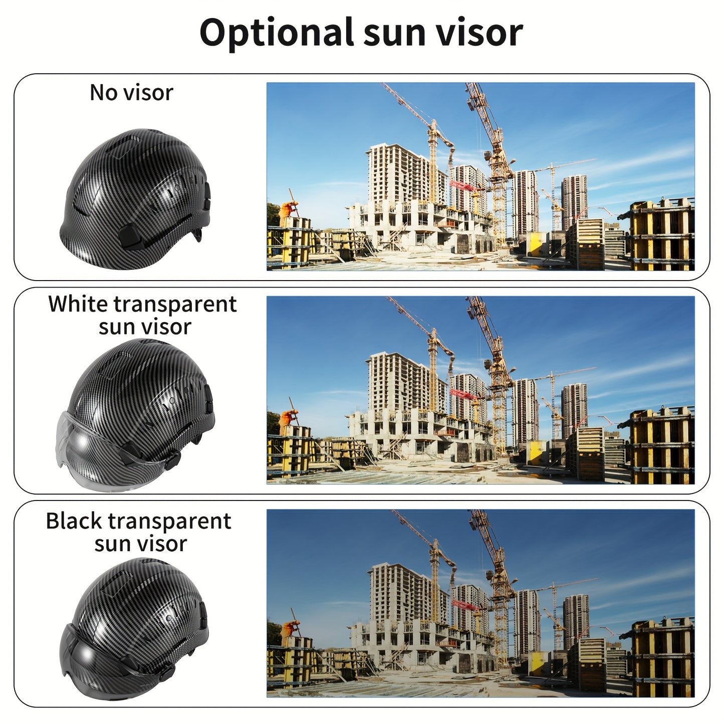 1 Set LOEBUCK Safety Helmet With Visor And Earmuffs, Logging Chainsaw Helmet, Carbon Fiber Patterned Safety Helmet For Lawn Mowing, Black Graphite Pattern, With Smoked Mask And Earmuffs