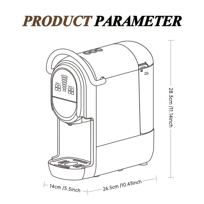 CAFELFFE 4-in-1 Capsule Coffee Machine | 19 Bar Espresso Maker | Smart Temp Control & 7 Preset Brewing Times | Compatible with Nes/DG/ Capsules Ground Coffee/ESEpod | Premium Gift Set for Coffee Lovers & Family, Automatic Esp