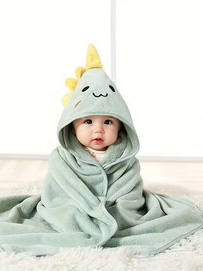 Baby Comfy Hooded Quick Drying Bath Towel For Bathroom Beach, Cute Cartoon Cloak For 0-3 Years Old, Ultra-Soft, Super Absorbent, Gentle-on-Skin Towel