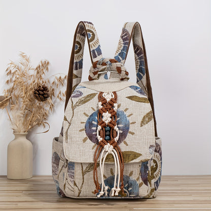 Ethnic Style Large Capacity Women's Casual Backpack