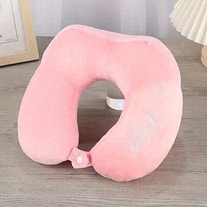 U-Shaped Neck Pillow Travel & Bed Pillow with Soft Cushioned, Portable Cervical Pillow for Side/Back Sleepers, Car, Airplane, Home Use - Multi-Color Options) - Hand Washable Filling, Medium-Firm, Ideal for Students & Traveler