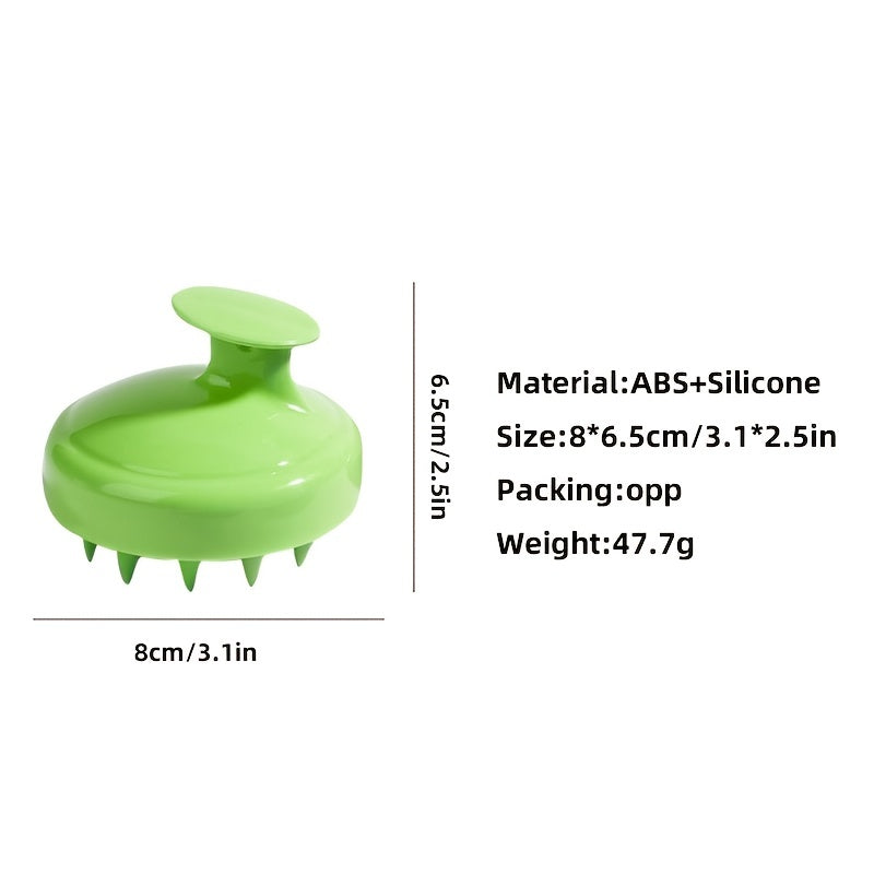 Escova de massagem capilar em silicone macio para utilização em cabelos secos e molhados - Escova para champô - Limpeza suave do cabelo e couro cabeludo