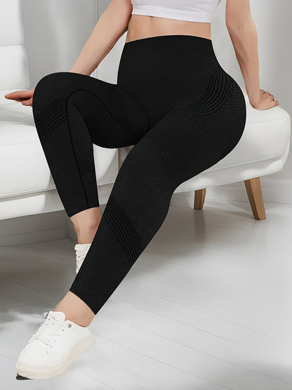 3 Packs Plus Size Simple Skinny Leggings, Casual High Waist Stretchy Leggings For Spring &amp; Summer, Women's Plus Size Clothing