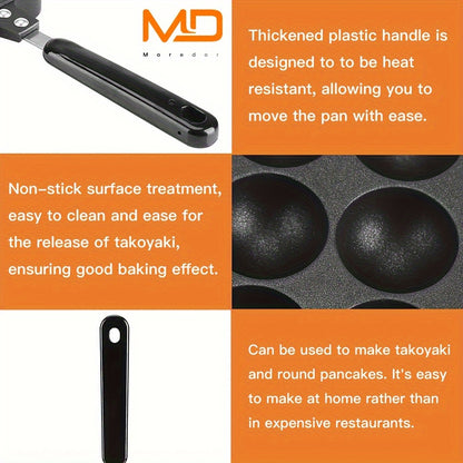 1pc Non-Stick Takoyaki Frying Pan Perfect For Home And Restaurant Use, Ideal For Making Octopus Balls, Shrimp Molds, And Other Snacks, Kitchen Must-Have