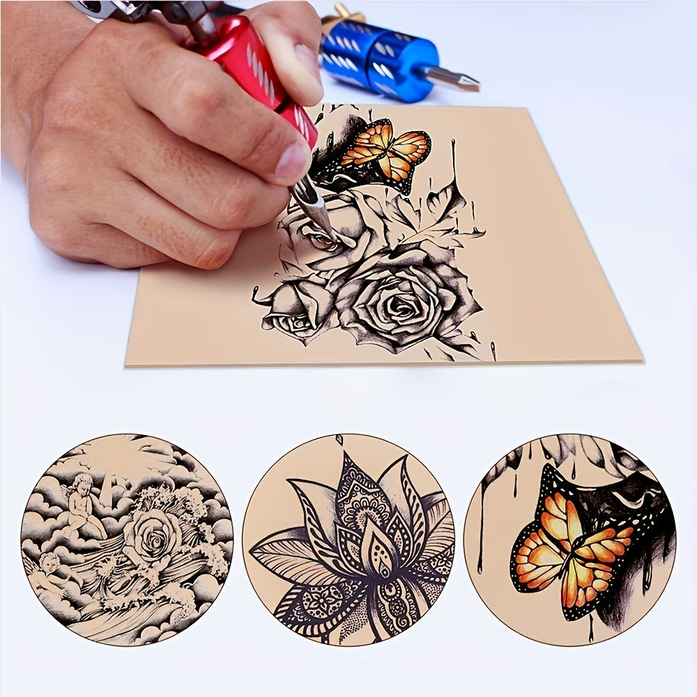 5pcs Blank Tattoo Practice Skin, Double Sides Microblading Practice Skin For Tattoo, Eyebrow, Lips Tattoo Kit Tattoo Supplies For Beginner & Experienced Tattoo Artist