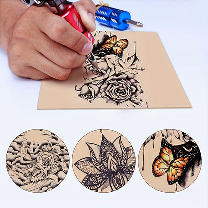 5pcs Blank Tattoo Practice Skin, Double Sides Microblading Practice Skin For Tattoo, Eyebrow, Lips Tattoo Kit Tattoo Supplies For Beginner & Experienced Tattoo Artist