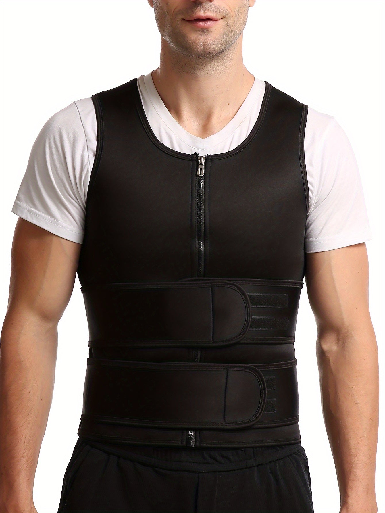 Sauna Double Belt Vest Male Sports Vest Gym Shirt Neoprene Suddenly And Violently Sweat Suit