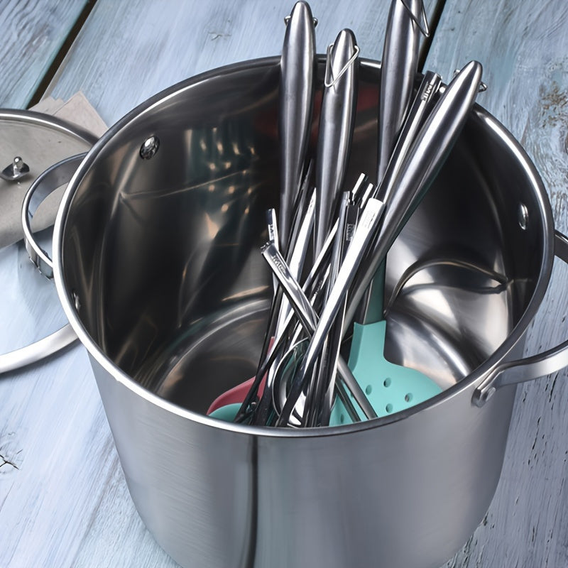 PureCook IH Stainless Steel High Pot 6/15L with Double Handle and Tempered Glass Lid - Suitable for Stew, Soup & Induction Cooking - Durable Food Grade, Even Heating, Thick Material, Non-Toxic, Cool Touch Handle, Perfect Kitc