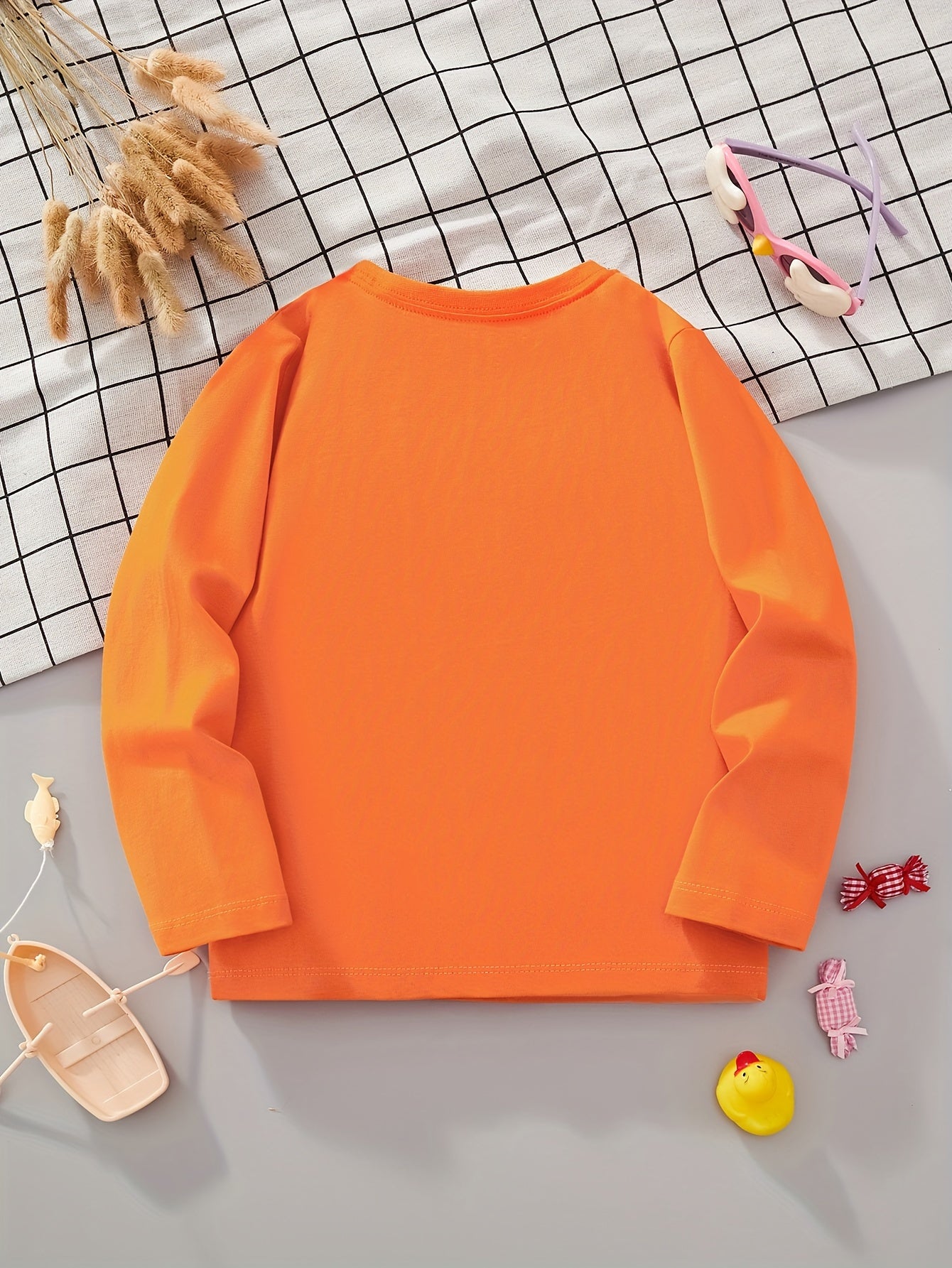 Boys' Pure Cotton Long Sleeve T-Shirt with Small Dinosaur Pattern Autumn and Winter Trendy Style