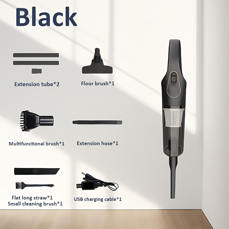 Cordless Handheld Vacuum Cleaner with Dual 2000mAh Batteries, USB Charging & Strong Suction - Lightweight ABS Design, Multi-Functional Attachments for Indoor/Outdoor Use, Cordless Vacuum Cleaner, Quick Cleanup, Ergonomic Grip