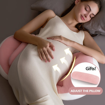 Ergonomic Maternity Pillow for Side Sleepers - U-Shaped Pregnancy Support Cushion with Lumbar Protection, Soft Polyester Fill for Comfortable Belly & Back Relief, Ideal for Pregnancy Care, Christmas