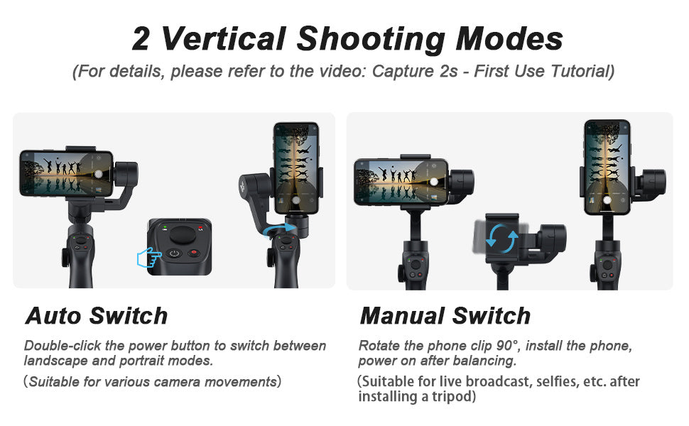 3-Axis Gimbal Stabilizer for iPhone 13 12 11 Pro Max XS X XR Samsung s21 s20 Android Smartphone, Handheld Gimble with Focus Wheel, Phone Stabilizer for Video Recording Vlog - FUNSNAP Capture 2s Combo