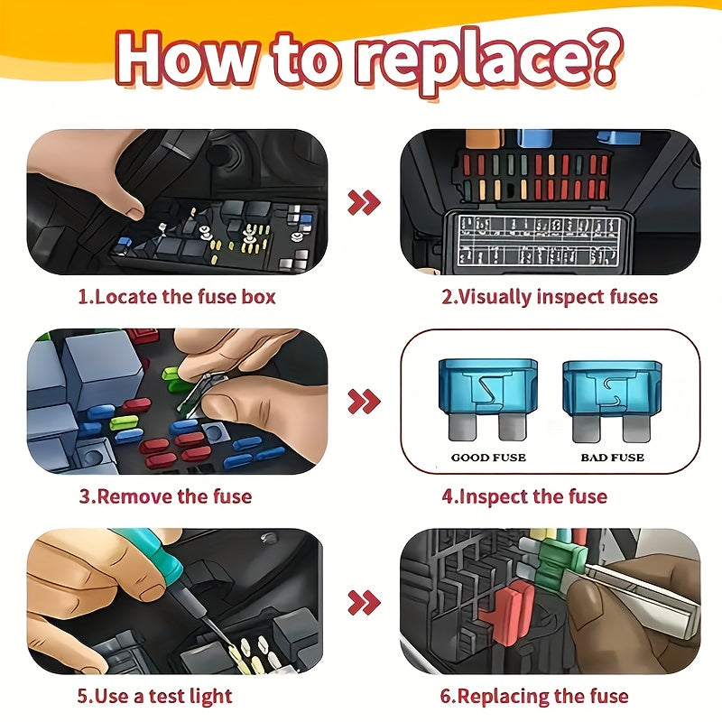 50/100/120/280/306pcs Automotive Fuse Combination Kit, Medium Duty, Fuse Blade Type for Marine·Car·Truck·Tram·Fuse Replacement 2A 3A 5A 7.5A 10A 15A 20A 25A 30A 35A