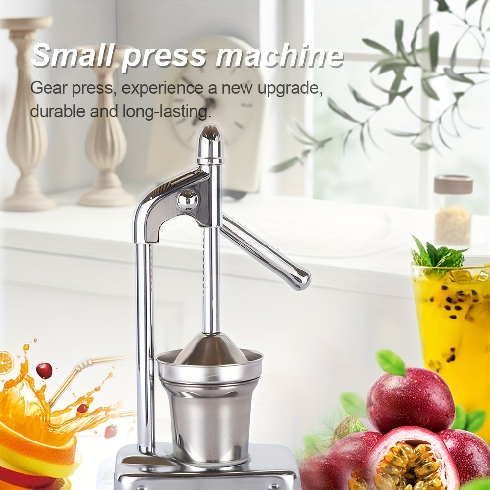 Stainless Steel Manual Juicer - Commercial & Home Use, Heavy-Duty Construction, Easy-Clean Design, No Power Needed, for Oranges, Grapefruits, Lemons, Apples, Berries, Vegetables - Ideal For Restaurants, Home Kitchens, Fruit J