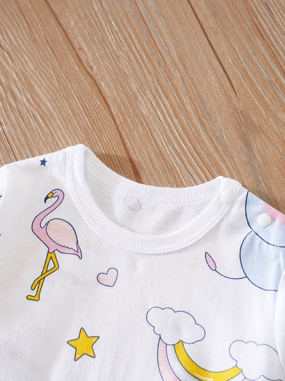 Macacão de manga comprida com gola redonda para bebé com estampado fofo de coala de desenho animado