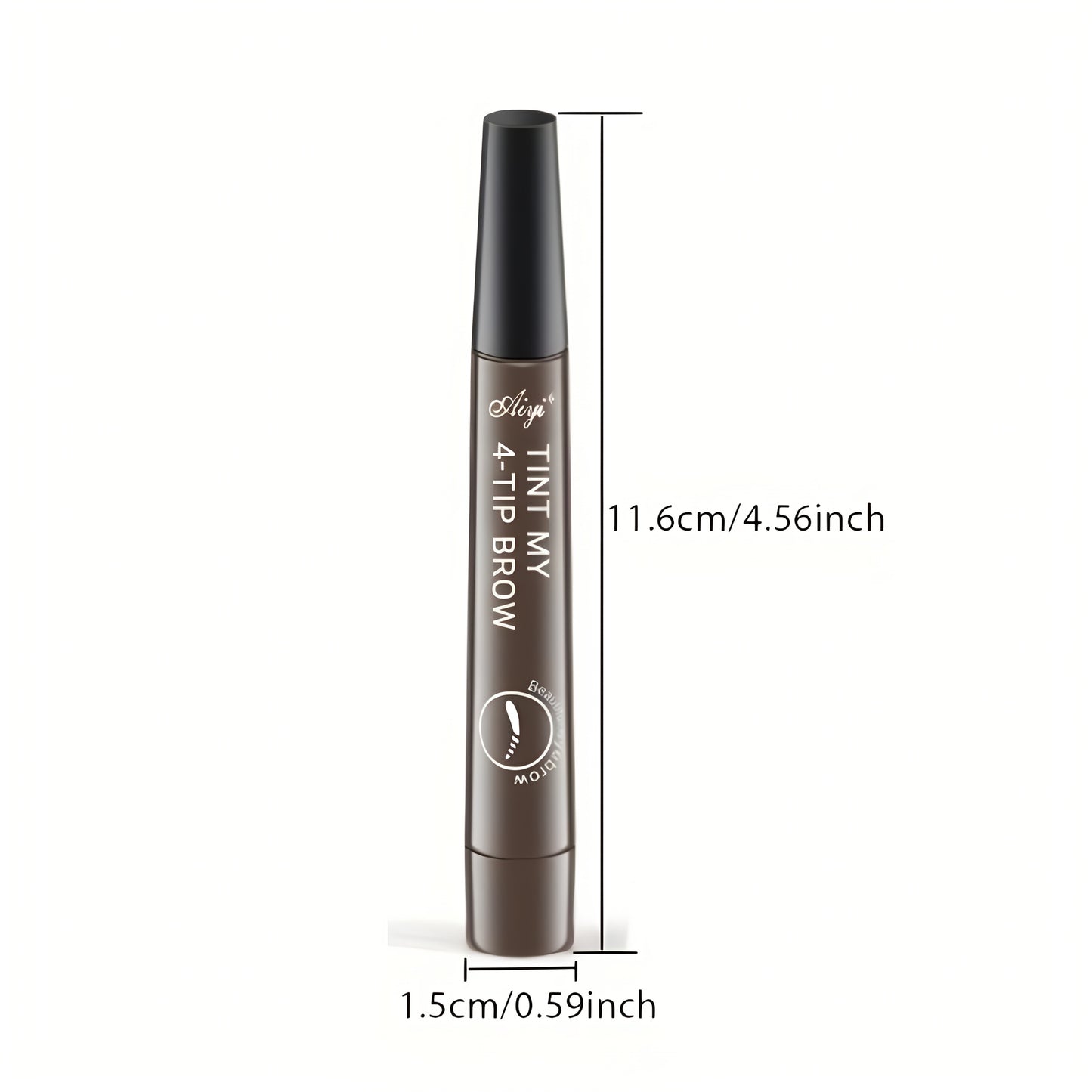 4pcs Professional Makeup Artist Ultra-Fine 4-Branch Eyebrow Pencil, Waterproof & Sweatproof, Natural 3D Wild Brow Look, Realistic Definition, Smudge-Free, Black Set - Perfect Christmas or Birthday Gift