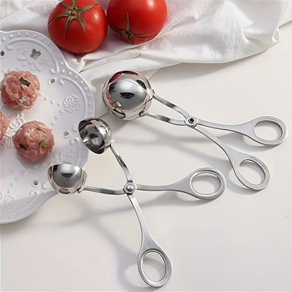 1pc Meatball Machine, Stainless Steel, Non-stick Meatball Machine, Pliers, Cake Meatball Machine With Cookie Dough Ice Tongs, Kitchen Spoon, Kitchen Gadgets, Kitchen Supplies, Kitchen Tools, Kitchen Stuff, Kitchen Utensils