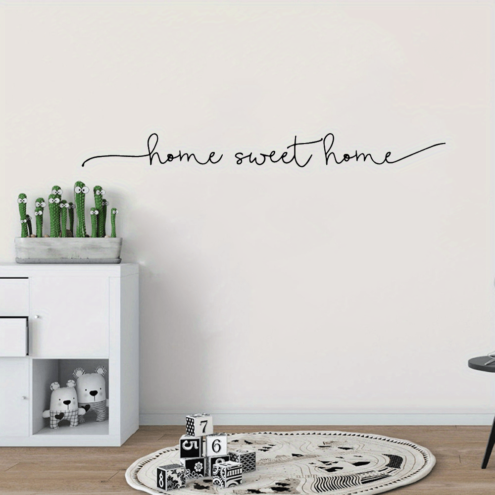 1pc Exquisite Home Sweet Home Phrase Wall Sticker, Art Decal For House Decoration, Wall Decals For Bedroom Decor, Vinyl Mural Wallpaper