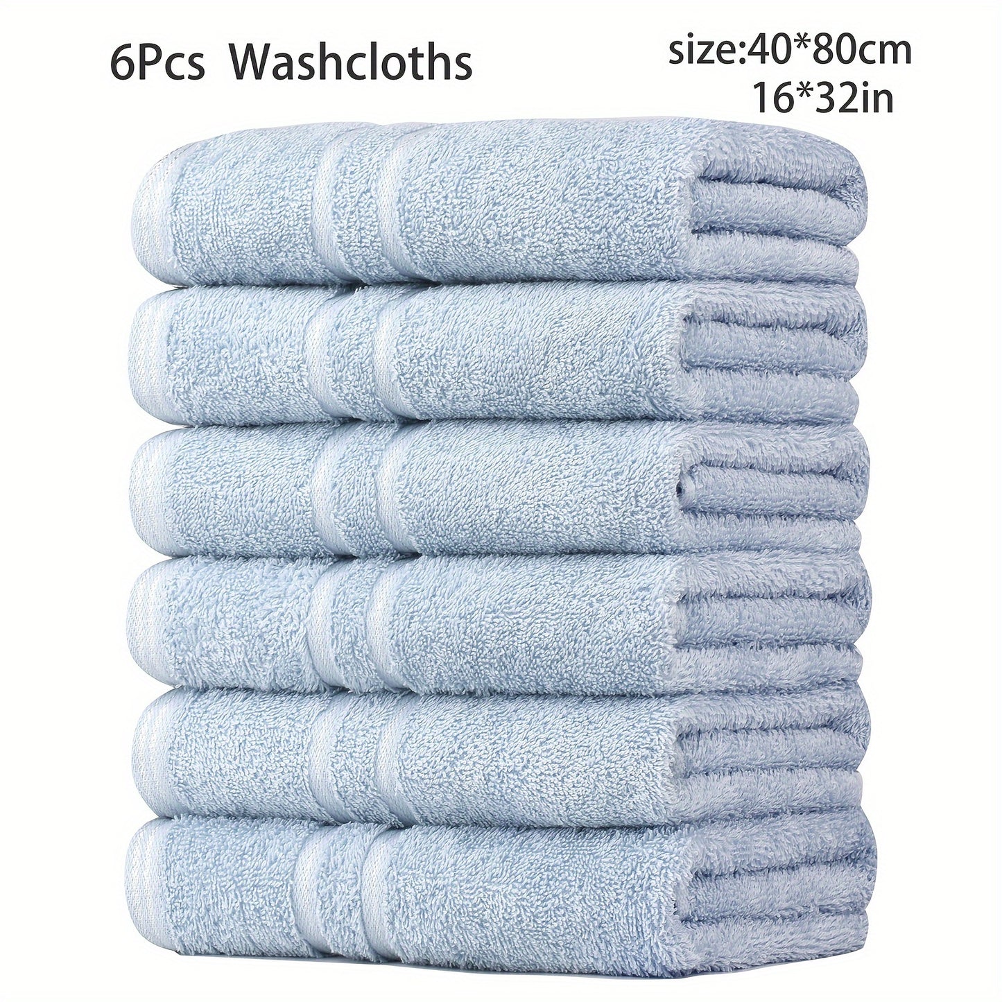 DIJOA 6-Pack Pure Cotton Towel Set, Face Wash Towels Hand Towels Bathroom Towels Lightweight Quick-Dry 40cm X 80cm 400GSM, Holiday Gift Sports Outdoor Beauty Towels Japanese Korean European Style