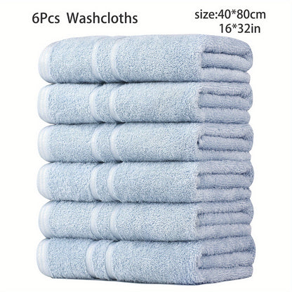 DIJOA 6-Pack Pure Cotton Towel Set, Face Wash Towels Hand Towels Bathroom Towels Lightweight Quick-Dry 40cm X 80cm 400GSM, Holiday Gift Sports Outdoor Beauty Towels Japanese Korean European Style
