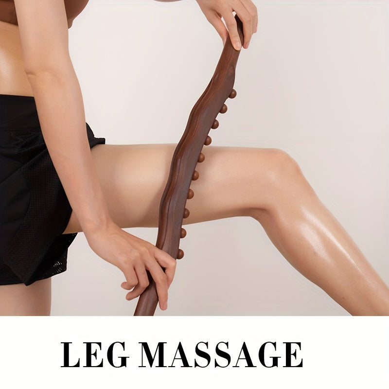 1pc Massage Tools For Body With 31 Beads, Muscle Shaping, Wooden Massage Stick For Back, Neck, Hand, Leg, Waist