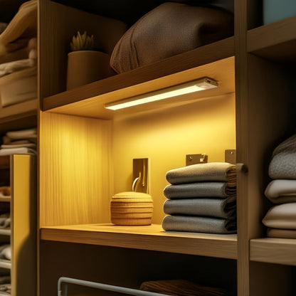 2pcs Under Cabinet Light, Closet Light, Rechargeable Battery Operated Motion Sensor Light Indoor, Magnetic Dimmable Closet Lights, Wireless Under Counter Lights for Kitchen, Stairs metal Shell