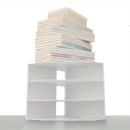 Retractable 4-Compartment Bookshelf File Storage Box: Desk Necessities & Data File Organizer for Office Furniture, School Learning & Decoration Storage Stationery