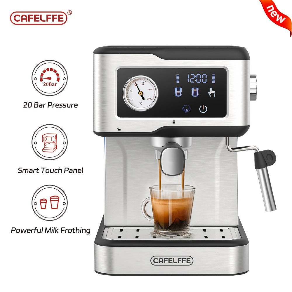 CAFELFFE Espresso Coffee Machine with Milk Frother And Steamer, Espresso Machine with 20 Bar Pump Pressure, Espresso Machine with LCD Touch Screen for The Barista At Home Or Latte Cappuccino Masch